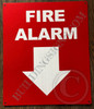 FIRE Alarm Arrow Down Hotel Sign FIRE Alarm Arrow Down Hotel Sign
