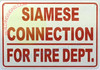 Siamese Connection for FIRE Department Hotel Sign Siamese Connection for FIRE Department Hotel Sign