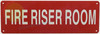 FIRE RISER ROOM Safety Sign