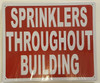 SPRINKLER THROUGHOUT BUILDING Sign SPRINKLER THROUGHOUT BUILDING Sign