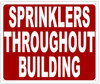 SPRINKLER THROUGHOUT BUILDING Hotel Sign SPRINKLER THROUGHOUT BUILDING Hotel Sign