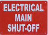 ELECTRICAL MAIN SHUT OFF Fire Deparment Sign ELECTRICAL MAIN SHUT OFF Fire Deparment Sign