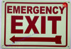 Photoluminescent EMERGENCY EXIT WITH LEFT ARROW/GLOW IN THE DARK EMERGENCY EXIT WITH LEFT ARROW Safety Sign