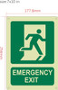 Photoluminescent EMERGENCY EXIT WITH SYMBOL/GLOW IN THE DARK EMERGENCY EXIT WITH SYMBOL Safety Sign