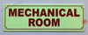 Photoluminescent MECHANICAL ROOM/ GLOW IN THE DARK FIRE MECHANICAL ROOM Hotel Sign