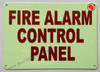 Photoluminescent FIRE ALARM CONTROL PANEL/GLOW IN THE DARK FIRE ALARM CONTROL PANEL Safety Sign