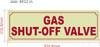 Photoluminescent GAS SHUT-OFF VALVE/GLOW IN THE DARK GAS SHUT-OFF VALVE Fire Deparment Sign