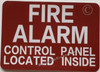FIRE ALARM CONTROL PANEL LOCATED INSIDE- FACP LOCATED INSIDE Decals Safety Sign