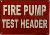 Fire pump test header Safety Sign