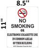 NO Smoking OR Electronic Cigarette USE in Common Areas of This Building - NYC Smoke Free ACT