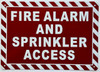 FIRE ALARM AND SPRINKLER ACCESS Hotel Sign