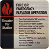 Fire or emergency elevator operation Hotel Sign Fire or emergency elevator operation Hotel Sign