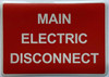 MAIN ELECTRIC DISCONNECT Decal/STICKER Sign MAIN ELECTRIC DISCONNECT Decal/STICKER Sign