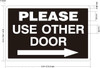 Please Use Other Door Left AND Right Arrow Sticker Set Sign