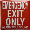 EMERGENCY EXIT ONLY ALARM WILL SOUND STICKER/DECAL Safety Sign