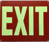 Photoluminescent red EXIT/GLOW IN THE red DARK EXIT Fire Deparment Sign