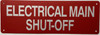 ELECTRICAL MAIN SHUT-OFF, Fire Safety Safety Sign