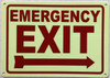 EMERGENCY EXIT RIGHT ARROW Hotel Sign