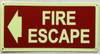 Fire Escape with arrow GLOW IN DARK, Glow In The Dark Fire Escape with Arrow Fire Deparment Sign