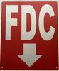 FDC ARROW DOWN Fire Deparment Sign FDC ARROW DOWN Fire Deparment Sign