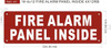FIRE ALARM PANEL INSIDE Fire Deparment Sign