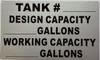 Tank # Design Capacity