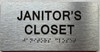 JANITORS CLOSET with Raised letters/Image & Grade 2 Braille - Includes Red Adhesive pad for Easy Installation