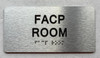 FACP ROOM with Raised letters/Image & Grade 2 Braille - Includes Red Adhesive pad for Easy Installation Fire Deparment Sign