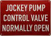 Jockey pump control valve normally open Sign Jockey pump control valve normally open Sign