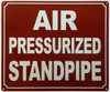 Air pressurized standpipe Hotel Sign