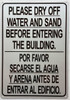 Please dry off water and sand before entering the building Safety Sign Please dry off water and sand before entering the building Safety Sign