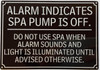 ALARM INDICATES SPA PUMP IS OFF Safety Sign ALARM INDICATES SPA PUMP IS OFF Safety Sign