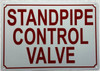 Standpipe Control Valve Safety Sign Standpipe Control Valve Safety Sign