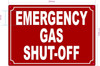 EMERGENCY GAS SHUT-OFF Safety Sign EMERGENCY GAS SHUT-OFF Safety Sign