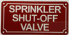SPRINKLER SHUT-OFF VALVE Hotel Sign SPRINKLER SHUT-OFF VALVE Hotel Sign