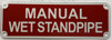Manual Wet Standpipe Sign Manual Wet Standpipe Sign