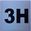 Apartment number 3H Fire Deparment Sign