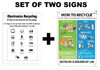 How to recycle  + ELECTRONIC RECYCLING Compliance Sign