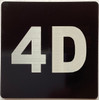 Apartment number 4D Sign