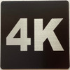 Apartment number 4K Sign