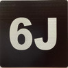 Apartment number 6J sign