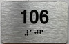 TACTILE HOTEL APARTMENT NUMBER 106 SIGN