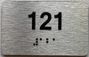 BRAILLE APARTMENT NUMBER 121 SIGN