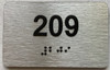 TACTILE HOTEL APARTMENT NUMBER 209 SIGN