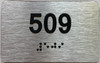 TACTILE HOTEL APARTMENT NUMBER 509 SIGN