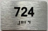 BRAILLE APARTMENT NUMBER 724 SIGN