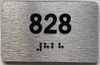BRAILLE APARTMENT NUMBER 828 SIGN