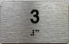 BRAILLE APARTMENT NUMBER 3 SIGN