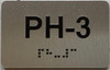 BRAILLE APARTMENT NUMBER PH-3 SIGN