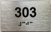 Sign Apartment number  - Unit number  / Suite number  comes with Raised letters & Grade 2 Braille - Includes Red Adhesive pad for Easy Installation - The park Ave Line (Apt 303)